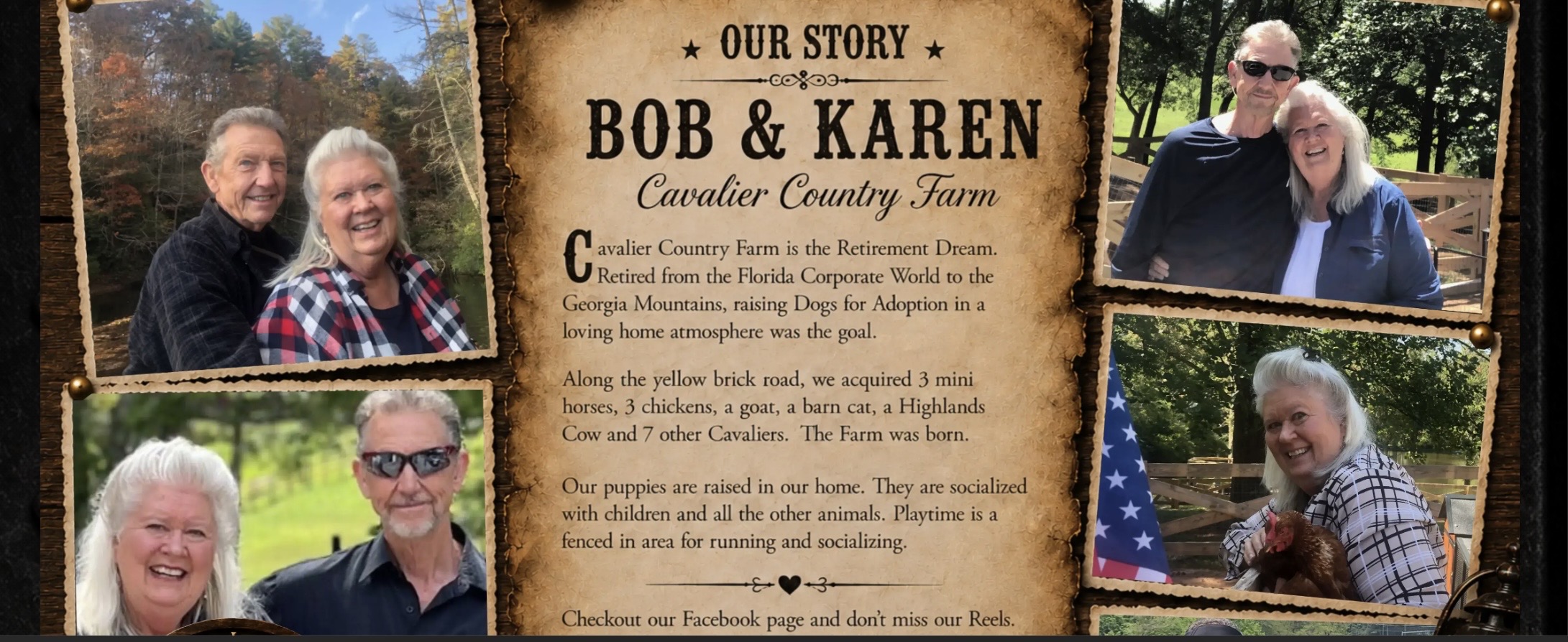 Cavalier Country Farm website — desktop view