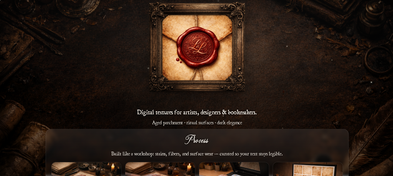 Lace & Leather front page – desktop