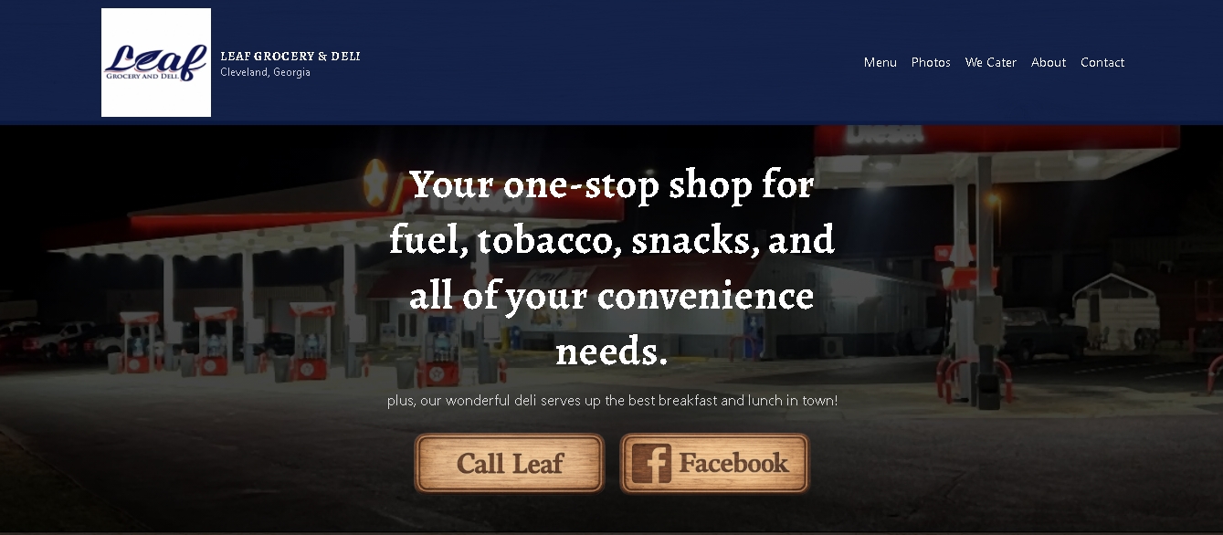 Leaf Grocery & Deli website concept — desktop view