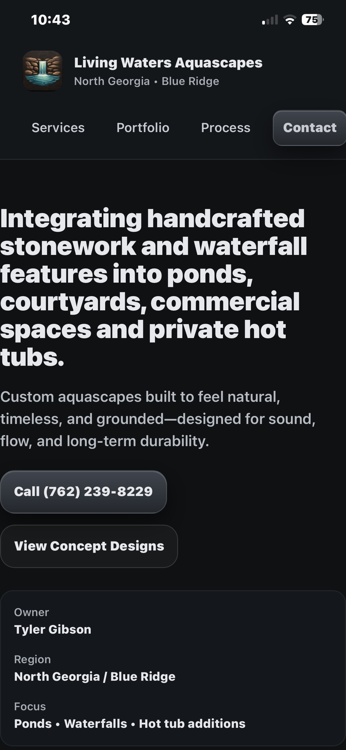 Living Waters Aquascapes – mobile