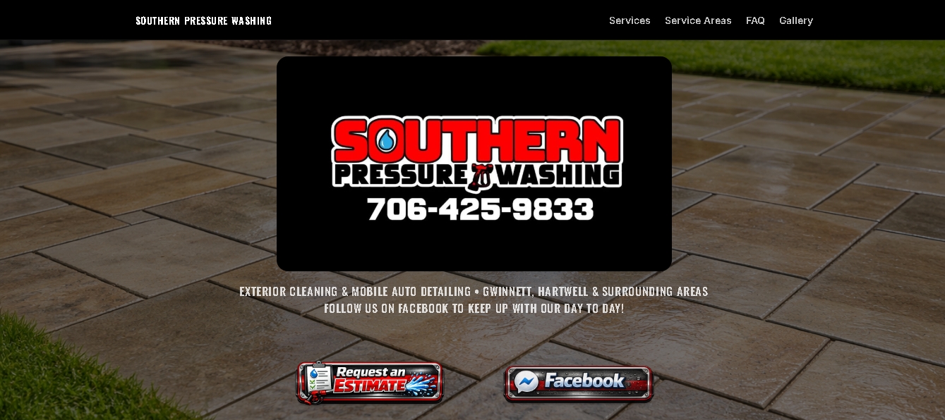 Southern Pressure Washing website — desktop view