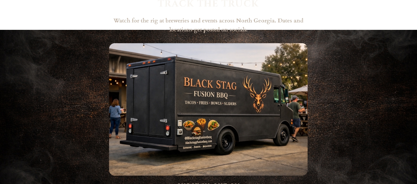 Black Stag Fusion BBQ website — desktop view